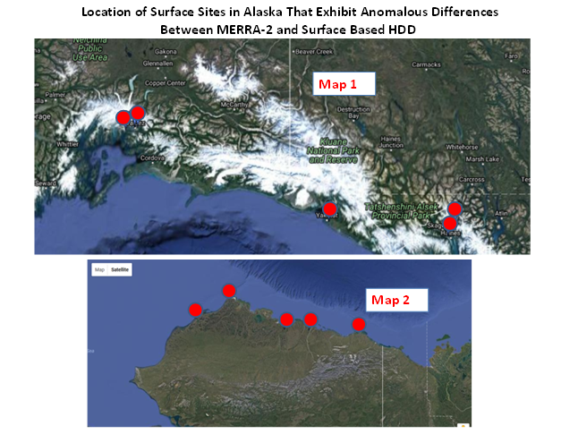 Location of surface sites for HDD and CDD