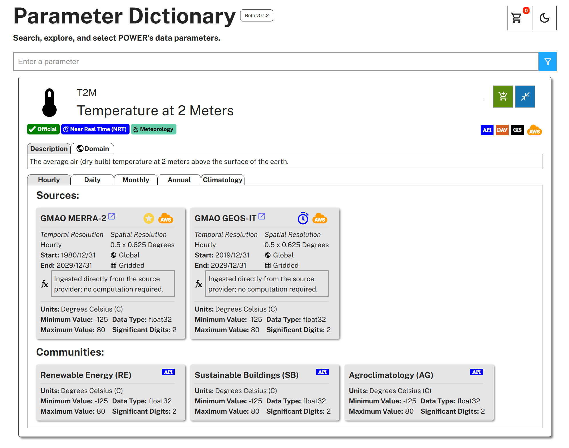 Parameter Selected